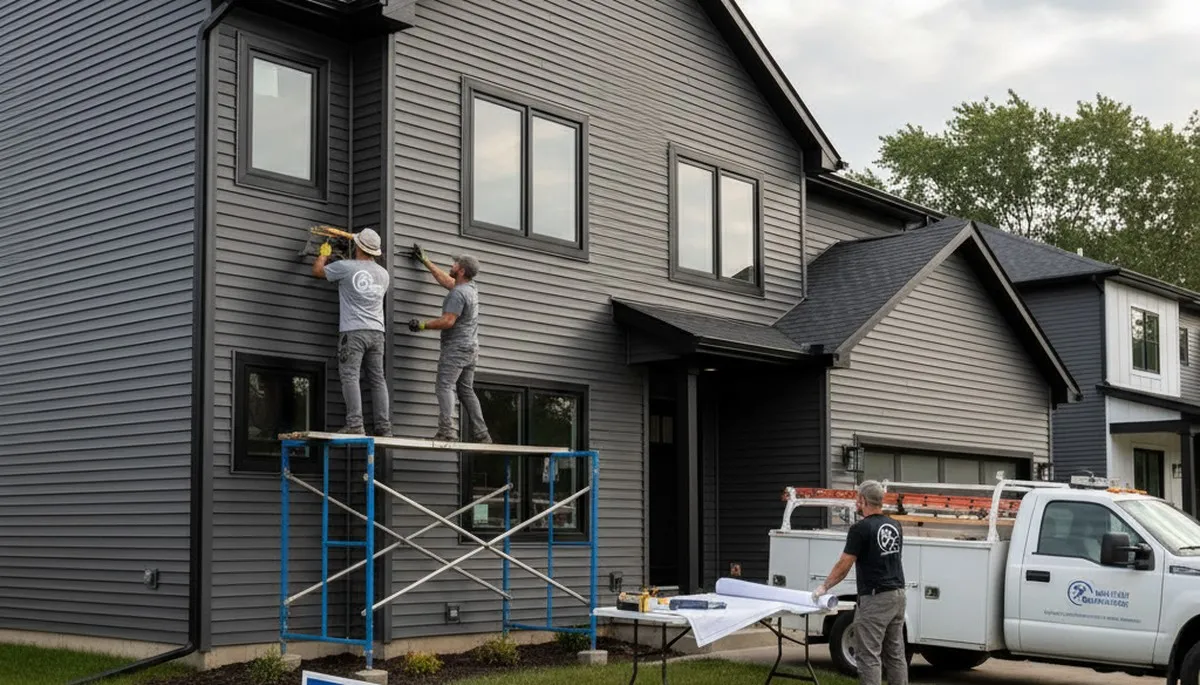 Professional vinyl siding contractors in Milwaukee WI installing durable home exterior panels