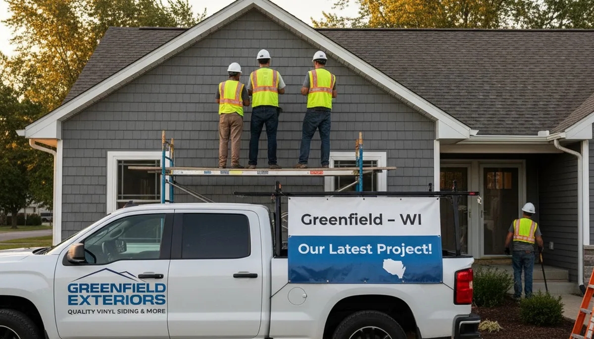 Vinyl siding contractors in Milwaukee WI installing durable home exterior panels